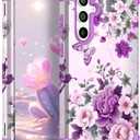 TEECOVER for Samsung Galaxy S24 FE Case, Heavy-Duty Shockproof Full Protection Hard Plastic Bumper + Soft Silicone Rubber Protective Case for Galaxy S24FE 6.7-Inch, Violet