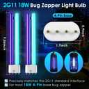 2 Pack 2G11 18W Bug Zapper Light Bulb, Dual Color 4-Pin Base Bug Light Bulbs for Mosquito Indoor Outdoor, Upgraded H Shaped UV Tube Replacement Attract Mosquitoes & Flies Effectively