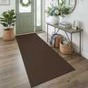 EARTHALL Woven Runner Rug 3x7 Ft Washable Runners for Hallways Wide Non Slip Rubber Backed Kitchen Runner Braided Indoor Floor Carpet for Entryway, Hallway, Kitchen, Bedroom, Brown