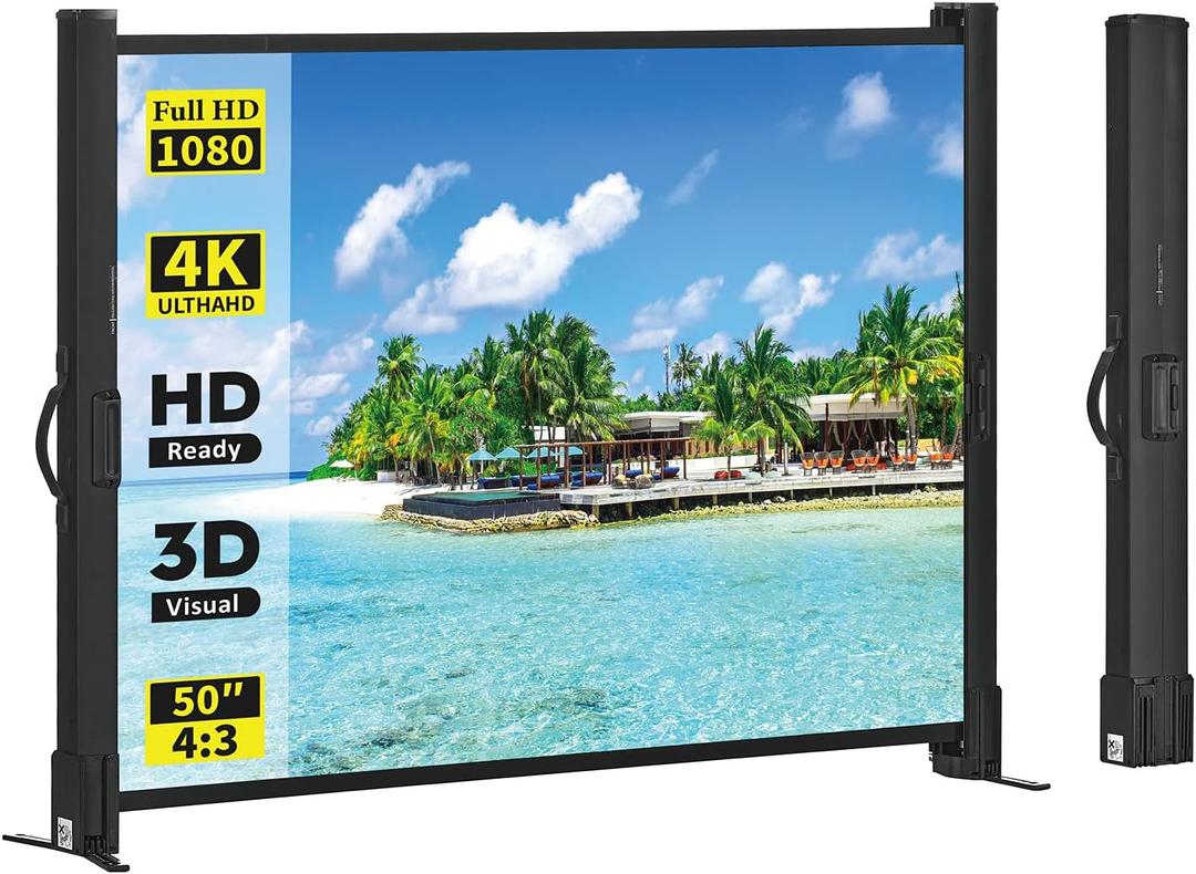 Portable Projector Screen with Stand, 50 Inch 4:3, Outdoor Projector Screen, Lightweight and Retractable, 1.2 High Gain Wrinkle-Free Video Projection Screens, for Home Cinema, Meeting Presentation. Portable Projector Screen with Stand, 50 Inch 4:3, Outdoor Projector Screen, Lightweight and Retractable, 1.2 High Gain Wrinkle-Free Video Projection Screens, for Home Cinema, Meeting Presentation.
