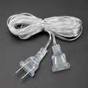 2 x 196 Inch Power Extension Cable, Portable String Curtain Fairy Light Extension Cord Clear Line Power Extension Cable for Christmas Lights Easy to Install LED Strip Lights