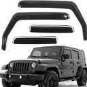 Rain Guards Side Window Visor Vent Outside Mount, 4PCS Fits for Jeep Wrangler JK 2007-2018 4door