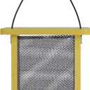 Finch Fare Recycled Plastic Thistle Mesh Bird Feeder for Wild Birds and Outdoor Décor, Dual-Sided Feeding & Removable Mesh Panels, 1.375 Quart Capacity, Yellow