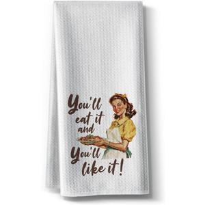 2 x Recipe Funny Kitchen Towels,16 X 24 Dish Towel,with Hilarious Sayings and Wonderful Designs,Absorbent Microfiber Dishcloth, DAR Rags Decor, Great Gifts for Hostess New Home Mom Women Housewarming