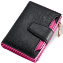 AIRKIT Small Wallet Women RFID Blocking Soft Leather Bifold Compact Card Holder Wallet for Women with Zipper Coin Pocket 4 ID Window