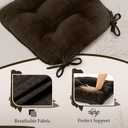 Cozyide Chair Cushions for Dining Chairs, 17" x 17" Non-Slip Kitchen Chair Pads with Adjustable Ties, Indoor Chair Cushions for Dining Room, Chocolate (Pack of 2)