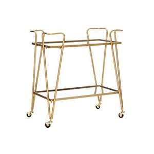 Linon Gina Mid-Century Bar Cart, Gold