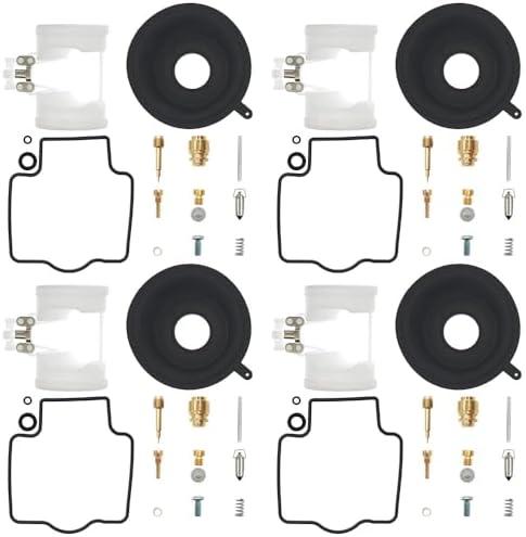 4-Pack Carburetor Repair Kits Diaphragm Float Replacement for Kawasaki ZX600 ZX6R ZZR600 1990-1995 Zx-6 1990-2005