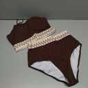 Zando High Waisted Bikini Sets for Women 2025 Ribbed 2 Piece Tummy Control Swimsuits Adjustable Color Block Bathing Suit Size L