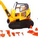 Cat Workforce Excavator Action Set, 23-Piece Kids Construction Toy Playset with 4-Inch Figure, Non-Drying Dirt Compound, Molds, Signs, Tools & Accessories, Ages 3+