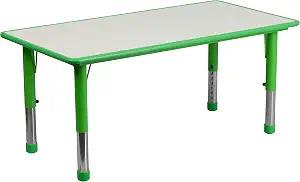Flash Furniture Kids 47.25x23.6 in Plastic Activity Table, Green/Gray