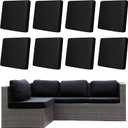8Pcs Outdoor Cushion Covers, Patio Cushion Covers,Stretch Elastic Slipcovers, Replacement Washable & Reusable Furniture Protector for Patio Couch (Black,Cover Only)