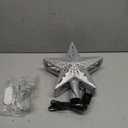 Christmas Tree Topper Lighted with 10M Colorful String Lights, Keten Silver Star Tree Toppers Decoration with 3D Rotating Pattern Projector, Tree Top for Indoor Outdoor Xmas Party Holiday (Silver)