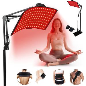 Red Light Therapy for Body & Face with Quick Clip, Infrared Light Therapy Lamp with Adjustable Stand, 660nm & 850nm Red Light Therapy Panel for Waist Knee, Muscle Recovery