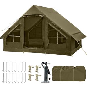 Inflatable Tents for Camping,Easy Blow Up Tent with Hand Pump,4 Seasons Waterproof Air Inflatable Camping Tent House for Family Weekend Camping, 9.8ft X 7.2 ft for 4-6 person