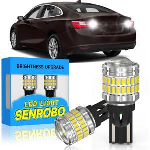 921 912 LED Reverse Light Bulb Fit for Chevrolet 2010-2018 Malibu 2009-2019 Cruze, Super Bright T15 LED Bulb with Lens, 6000K Cool White Backup Lights Replacement, Pack of 2