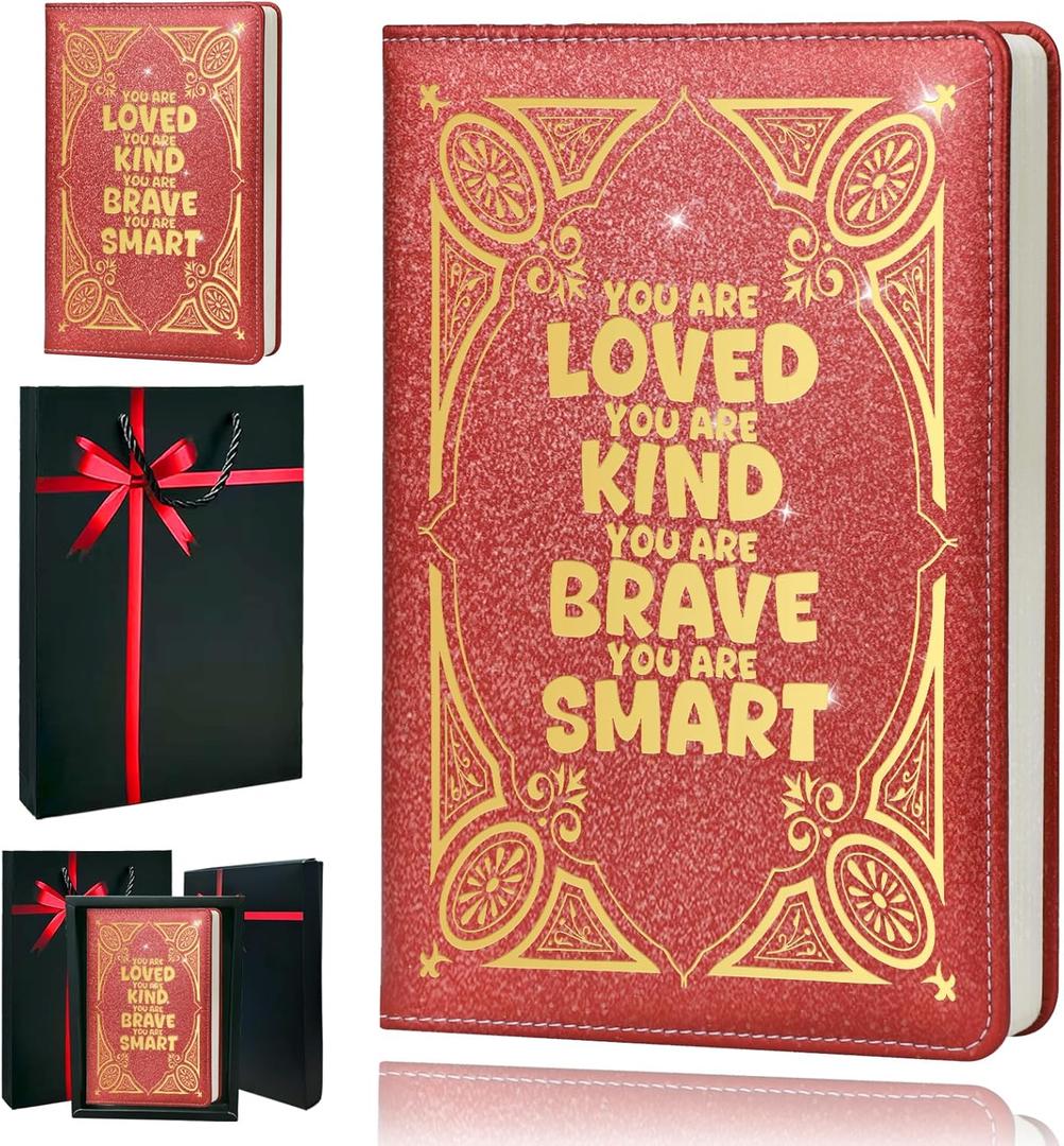 Journal For Women,A5 Hardcover Leather Journal - 200 Pages Premium Paper Notebook, Journal Notebook for School, Work (You Are Loved Red)