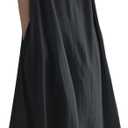 CHARTOU Women Casual Cotton Linen Sleeveless Maxi Dress Ruffle Shift Dress Flowy Beach Summer Long Tank Dress (Black), XL