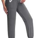 Happy.angel Women's Maternity Pants with Pockets, Loose Joggers Sweatpants for Workout Soft Lounge Pregnancy Clothes (Grey, S)