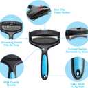 2-Sided Dematting & Deshedding Comb for Pets, Larger Size - 2 Types of Stainless Steel Brush Heads, Ergonomic Handle