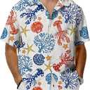 KYKU Hawaiian Shirt for Men: Tropical Summer Beach Short Sleeve Button Down Shirt with Pocket (S)