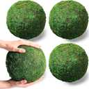 4 Pcs Large Green Moss Balls Artificial Moss Balls Spring Vase Bowl Fillers Hanging for Spring Home Wedding Garden Farmhouse Autumn Table Centerpieces Indoor Outdoor Decor (5.9'')