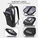 Business Backpack for Men Lightweight Commute Laptop Backpack Anti-Theft Water Resistant Backpack for 17.3 Inch Computer for Daily Office Work with Small Bag (Black,17.3")