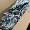 6 FT Snow Flocked Christmas Tree, Artificial Holiday Hinged Pine Tree with 600 Branch Tips, Solid Metal Stand, Premium Xmas Full Fake Tree for Home, Office, Party Decoration (White)