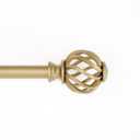 No Drill Curtain Rods for Window 28 to 47 Inches, 5/8 Inch Diameter Renter Friendly Drapery Rod with Adhesive Brackets without Drilling, Adjustable from 27 to 52 Inches, Gold