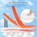 Insoles for Women Man,Cloud Soles for Men Women,4D Cloud Soles for Men,Anti Fatigue, Shock Absorption, Foot Pain Relief (Orange 6.5-11