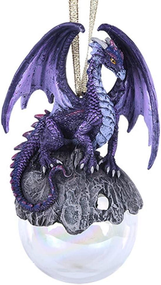 Checkmate Dragon Ornament Ball by Ruth Thompson Christmas Tree Holiday Decoration Gift Decor (Hoarfrost Purple)