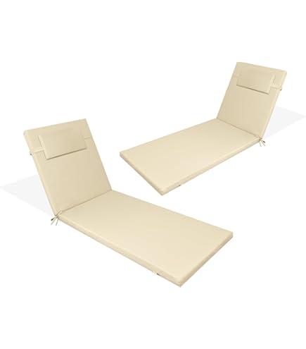 Maphissus 2 Set Lounge Chair Cushions for Outdoor Furniture, 77x24 inch Foam Chaise Cushion for Patio Pool Garden