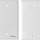 Double 2-Gang Blank Wall Plate for Outlet Switch Cover and Decorative, White (2 Pack)