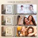 Vanity Mirror with Lights, 12"13.9" Makeup Mirror with LED Lights, Lighted Makeup Mirror with Smart Touch Control & 3 Dimmable Color Modes, Mirror with Lights for Desk, Bedroom, Dressing Room