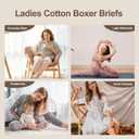 Women's Cotton Boyshorts Underwear 5-Pack Mid Rise Full Coverage Soft No-Roll Briefs (S-XXL) (White, XXL)