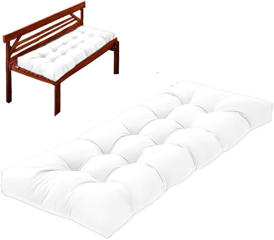 Bench Cushion, Patio Furniture Cushions with Ties, Soft Bench Cushions for Indoor/Outdoor Furniture Kitchen&Dining (White, 35 * 19.7in)