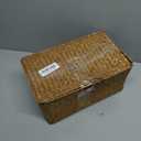 Sumnacon Wicker Basket with Lid Rectangle Woven Baskets for Toiletries Tampon Storage,Wicker Storage Basket with Lid,Decorative Seagrass Storage Baskets for Shelf Bathroom Toilet Table, Caramel