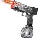 Electric Water Gun with LED Flash & USB-C Charging, Designed for Epic Aquatic Fun, Automatic Squirt Guns 25-30 FT Range, Realistic Water Pistol for Summer Outdoor Backyard Water Theme Party Toys (1P, Black)