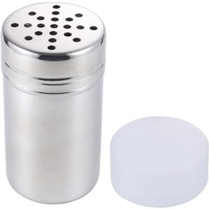 Dredge Shaker Spice Shaker Seasoning Shaker Grated Cheese Shaker Stainless Steel with Large Holes & Lid (Size -2)