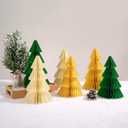 6 Pcs Paper Christmas Tree,Christmas Ornaments, 3D Honeycomb Xmas Paper Trees Party Decorations, Christmas Centerpiece