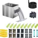 Carefree Fish Koi Pond Multi-Layer Filter Box 304 Food-Safe Stainless Steel Construction Garden Water Waterfall Filtration with Water Pump(Patent No.:US D1067273S)