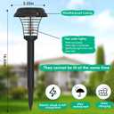 2 Pcs Solar Bug Zapper Outdoor Rechargeable Mosquito Fly Zapper Outdoor