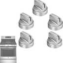 Updated WB03X24818 Stove Knob Replacement for GE Gas Stove AP5989029 PS11729081 EAP11729081,etc. Premium Stainless Steel Stove Replacement Knobs for Ge Gas Range Stove, 5PackNot Universal