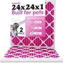 Colorfil 24x24x1 Air Filter (2-Pack) | Made in the USA | Color Changing | Remove Cat and Dog Odor | MERV 8 for Pet Hair Dander and Dust | 23.5"x23.5"x0.75" Exact Size