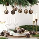 12 Pcs 2.36 Inch Christmas Vintage Rusty Textured Balls Ornaments Neutral Earth Tone Copper Rustic Plastic Shatterproof Hanging Ball Ornaments for Xmas Tree Table Home Decor (Classic)