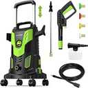 Upgraded 3000PSI Pressure Washer, 2.5GPM Portable Electric Power Washer with 360 Spinner Wheels, 4 Quick Connect Nozzles Foam Cannon for Car/Patio/Deck/Home Cleaning