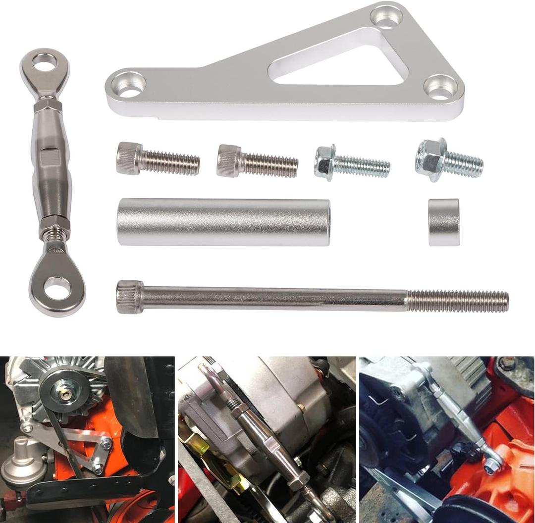 Camoo SBC Alternator Bracket Adjustable Kit for Chevy SBC 305 327 350 383 5.0L 5.7L V8 Eight Cylinder Long Water Pump