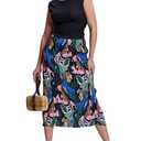 Kimmery Summer Outfits for Women 2 Piece Sets Womens Skirt Set Crop Tops Midi Dress Leaf L