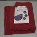 American Soft Linen Bath Rug, 17 in 24 in 100% Cotton Bath Mats Rugs for Bathroom, Slip Reducer Washable Shaggy Form Area Rugs, Burgundy Red Bath Rug