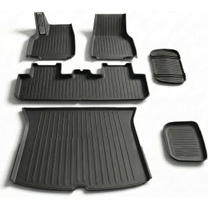 6 Pcs Liners for Tesla Model Y Juniper Accessories New 2025 2026(Not Fit Standard) All Weather Floor Mats Front Frunk Rear Trunk Mats Cargo Liner TPE Anti-Slip 5-Seater